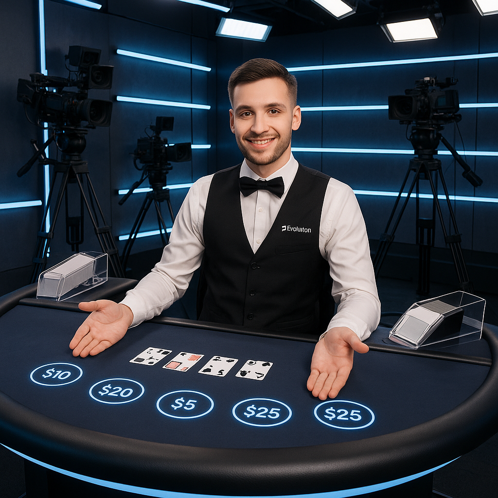Arlequin - Live Blackjack - Croupiers en Direct Evolution Gaming